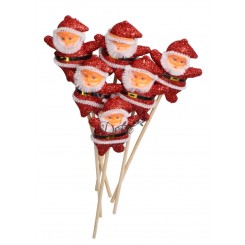 GWIAZDOR MIKOŁAJ NA PIKU 6SZT OZDOBA STROIK