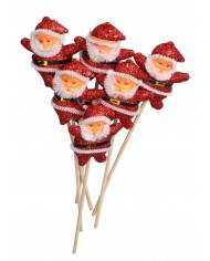 GWIAZDOR MIKOŁAJ NA PIKU 6SZT OZDOBA STROIK