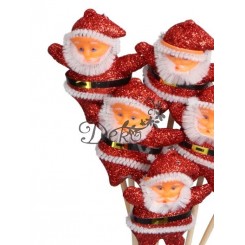 GWIAZDOR MIKOŁAJ NA PIKU 6SZT OZDOBA STROIK