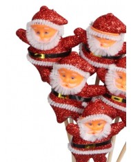 GWIAZDOR MIKOŁAJ NA PIKU 6SZT OZDOBA STROIK