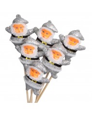 GWIAZDOR MIKOŁAJ NA PIKU 6SZT OZDOBA STROIK