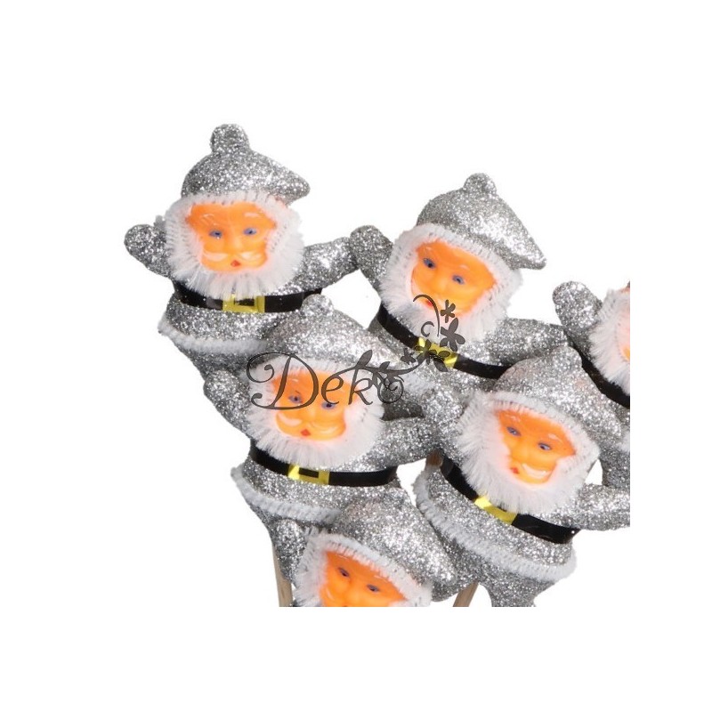 GWIAZDOR MIKOŁAJ NA PIKU 6SZT OZDOBA STROIK