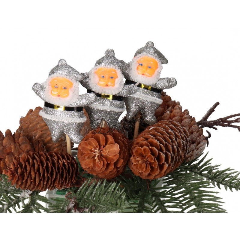 GWIAZDOR MIKOŁAJ NA PIKU 6SZT OZDOBA STROIK