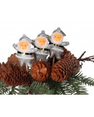 GWIAZDOR MIKOŁAJ NA PIKU 6SZT OZDOBA STROIK