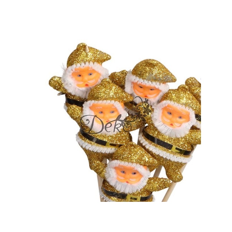 GWIAZDOR MIKOŁAJ NA PIKU 6SZT OZDOBA STROIK