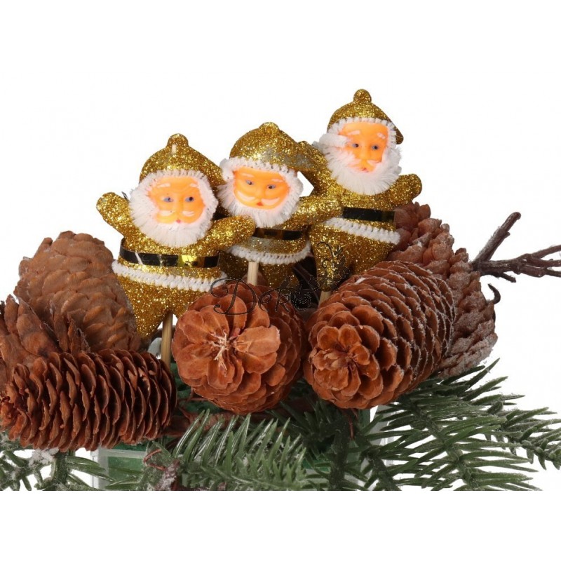 GWIAZDOR MIKOŁAJ NA PIKU 6SZT OZDOBA STROIK