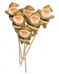 GWIAZDOR MIKOŁAJ NA PIKU 6SZT OZDOBA STROIK