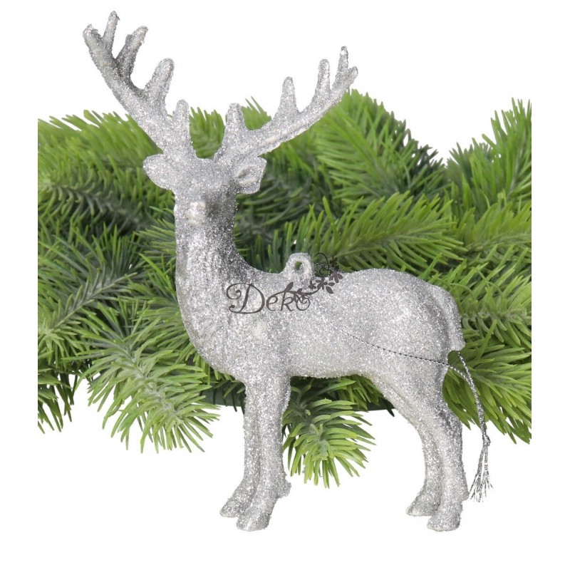 RENIFER Z BROKATM FIGURKA DO POSTAWIENIA OZDOBA