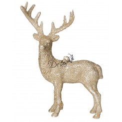 RENIFER Z BROKATM FIGURKA DO POSTAWIENIA OZDOBA