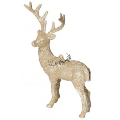 RENIFER Z BROKATM FIGURKA DO POSTAWIENIA OZDOBA