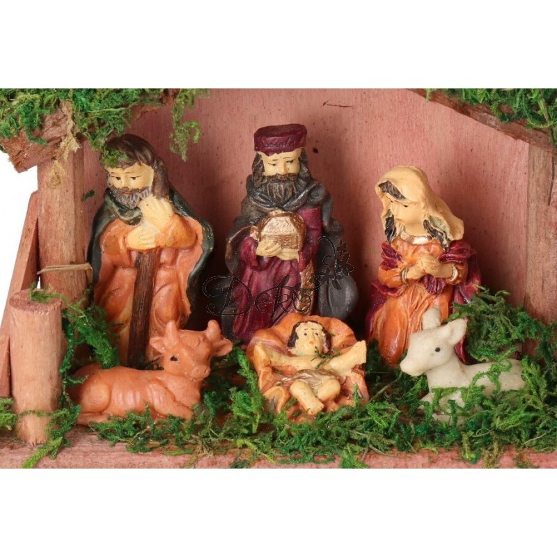 SZOPKA BOŻONARODZENIOWA Z FIGURKAMI OZDOBA STROIK