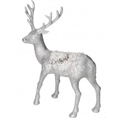 RENIFER Z BROKATEM FIGURKA OZDOBA STROIK XXL