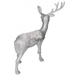 RENIFER Z BROKATEM FIGURKA OZDOBA STROIK XXL
