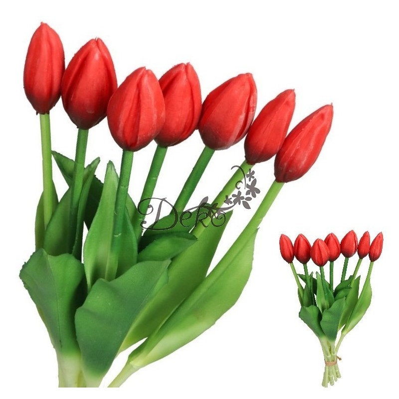 TULIPANY BUKIET TULIPANÓW GUMOWANE GUMOWE SILIKONOWE JAK ŻYWE 7SZT