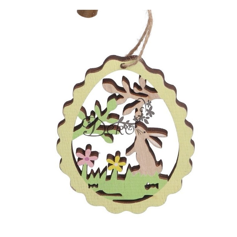 ZAJĄC ZAJĄCZEK WIELKANOCNY DREWNIANY JAJKO OZDOBA ZAWIESZKA