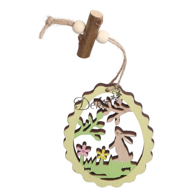 ZAJĄC ZAJĄCZEK WIELKANOCNY DREWNIANY JAJKO OZDOBA ZAWIESZKA