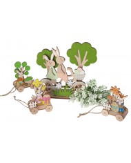 ZAJĄC ZAJĄCZEK WIELKANOCNY DREWNIANY OZDOBA FIGURKA