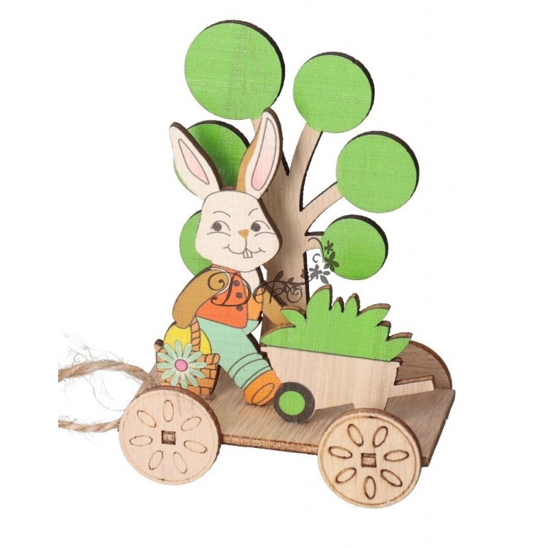 ZAJĄC ZAJĄCZEK WIELKANOCNY DREWNIANY OZDOBA FIGURKA