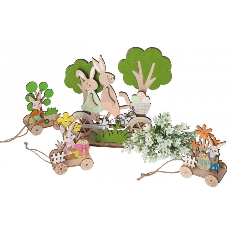 ZAJĄC ZAJĄCZEK WIELKANOCNY DREWNIANY OZDOBA FIGURKA