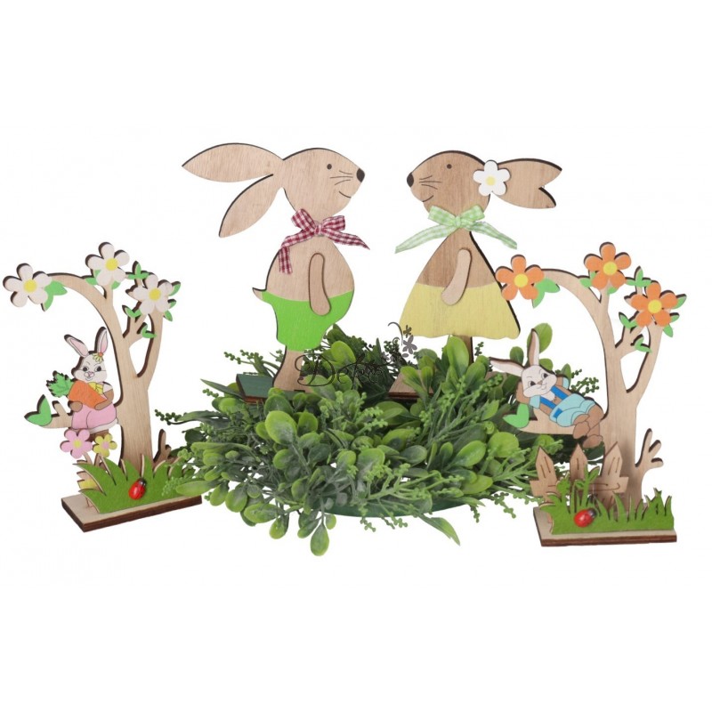 ZAJĄC ZAJĄCZEK WIELKANOCNY DREWNIANY OZDOBA FIGURKA