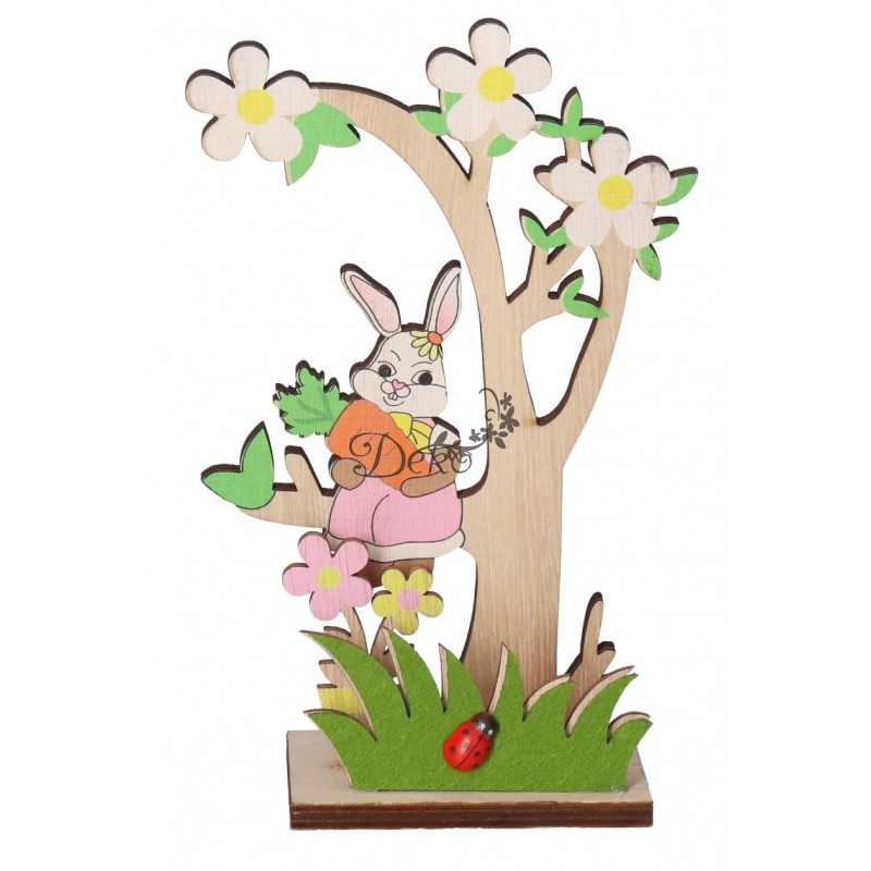 ZAJĄC ZAJĄCZEK WIELKANOCNY DREWNIANY OZDOBA FIGURKA