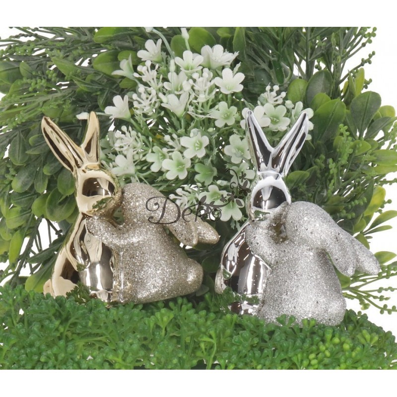 ZAJĄC ZAJĄCZEK CERAMICZNY WIELKANOCNY FIGURKA DO STROIKA