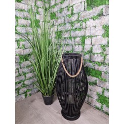 LAMPION BAMBUSOWY RATTANOWY LATARNIA 70 CM CZARNY