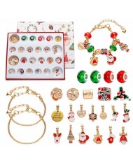 KALENDARZ ADWENTOWY BRANSOLETKA BIŻUTERIA PREZENT ZŁOTY ZAWIESZKI DIY 24SZT