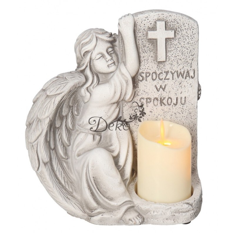 FIGURKA Z KAMIENIA NA GRÓB ANIOŁ Z KAMIENIA OZDOBA NA GRÓB