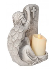 FIGURKA Z KAMIENIA NA GRÓB ANIOŁ Z KAMIENIA OZDOBA NA GRÓB