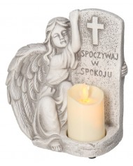 FIGURKA Z KAMIENIA NA GRÓB ANIOŁ Z KAMIENIA OZDOBA NA GRÓB