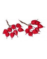 GAŁĄZKI DEKORACYJNE NA STROIK GRUSZKI CZERWONE SZTUCZNE OWOCE 16SZT