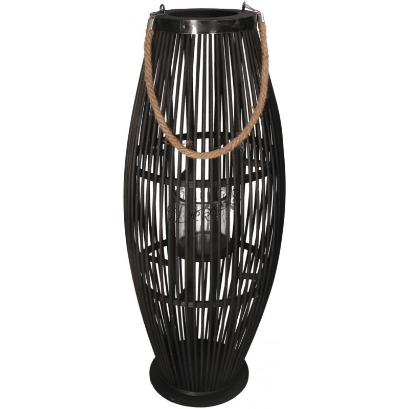 LAMPION BAMBUSOWY RATTANOWY LATARNIA 130CM CZARNY USZKODZONE