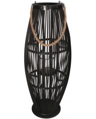 LAMPION BAMBUSOWY RATTANOWY LATARNIA 130CM CZARNY USZKODZONE