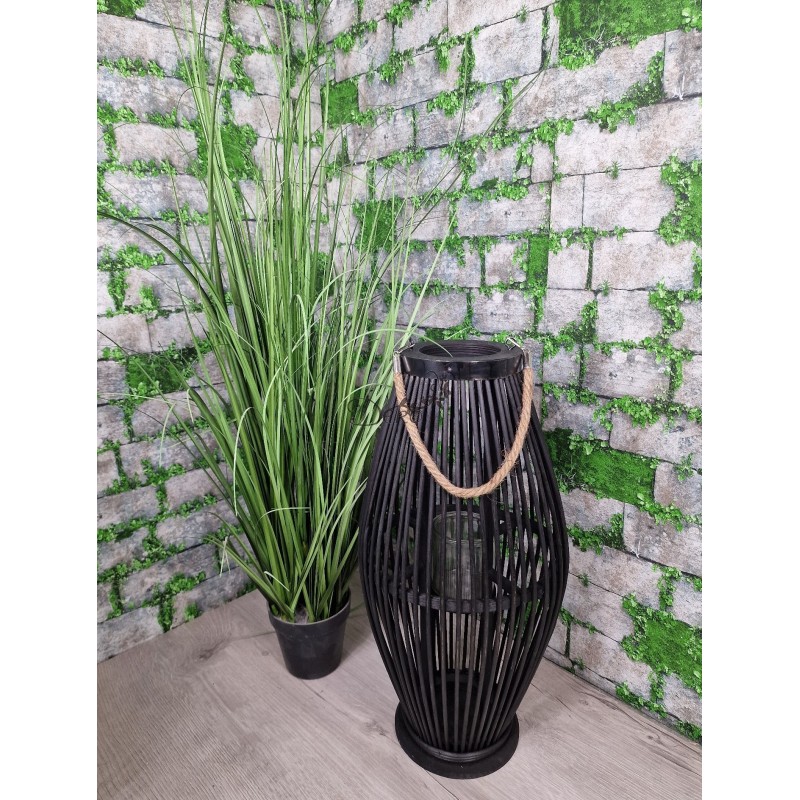 LAMPION BAMBUSOWY RATTANOWY LATARNIA 130CM CZARNY USZKODZONE