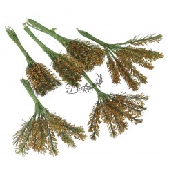 GAŁĄZKA DEKORACYJNA IGLIWIE Z BROKATEM 144 SZT GAŁĄZKI DO STROIKA