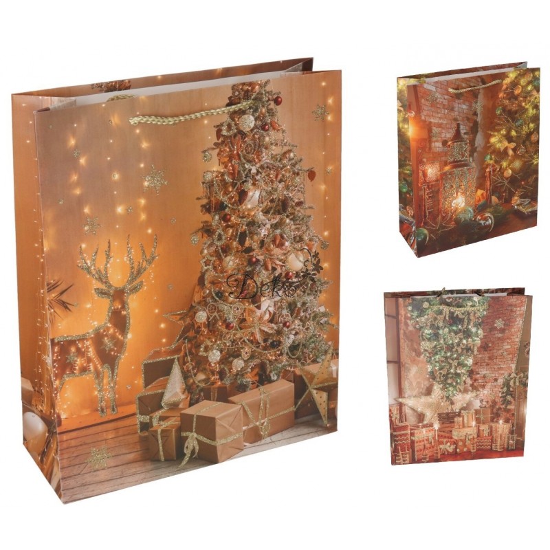 TOREBKA PREZENTOWA ŚWIĄTECZNA ŚREDNIA PREZENTY