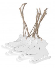 BOMBKI NA CHOINKĘ DREWNIANE OZDOBA STROIK 6SZT