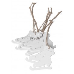 BOMBKI NA CHOINKĘ DREWNIANE OZDOBA STROIK 6SZT