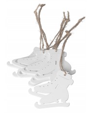 BOMBKI NA CHOINKĘ DREWNIANE OZDOBA STROIK 6SZT