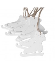 BOMBKI NA CHOINKĘ DREWNIANE OZDOBA STROIK 6SZT