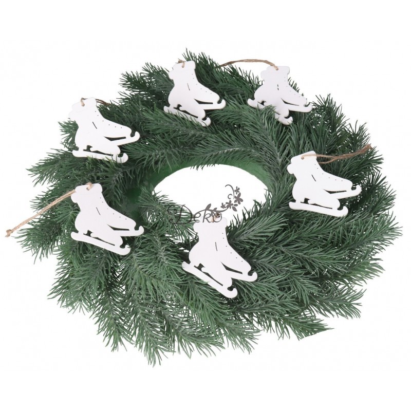 BOMBKI NA CHOINKĘ DREWNIANE OZDOBA STROIK 6SZT