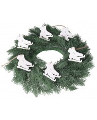 BOMBKI NA CHOINKĘ DREWNIANE OZDOBA STROIK 6SZT