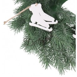 BOMBKI NA CHOINKĘ DREWNIANE OZDOBA STROIK 6SZT