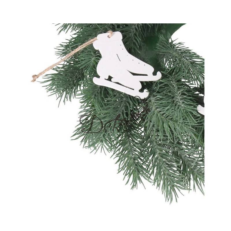 BOMBKI NA CHOINKĘ DREWNIANE OZDOBA STROIK 6SZT