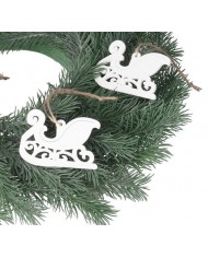 BOMBKI NA CHOINKĘ DREWNIANE OZDOBA STROIK 6SZT SANIE