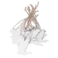 BOMBKI NA CHOINKĘ DREWNIANE OZDOBA STROIK 10SZT ANIOŁKI ANIOŁ