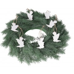 BOMBKI NA CHOINKĘ DREWNIANE OZDOBA STROIK 10SZT ANIOŁKI ANIOŁ