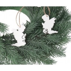 BOMBKI NA CHOINKĘ DREWNIANE OZDOBA STROIK 10SZT ANIOŁKI ANIOŁ