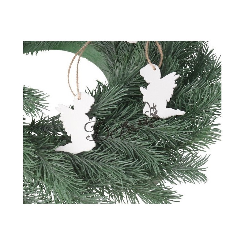 BOMBKI NA CHOINKĘ DREWNIANE OZDOBA STROIK 10SZT ANIOŁKI ANIOŁ